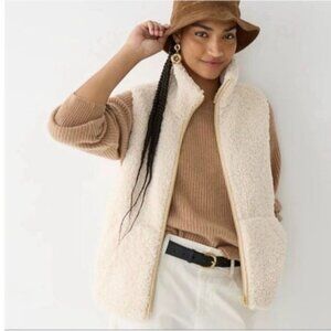 J. Crew Factory Cream Sherpa Vest